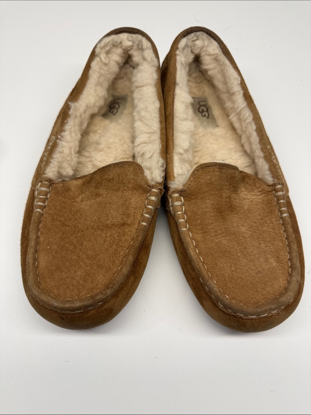 UGG Chestnut Ansley Suede Shearling-Lined Women's Moccasins